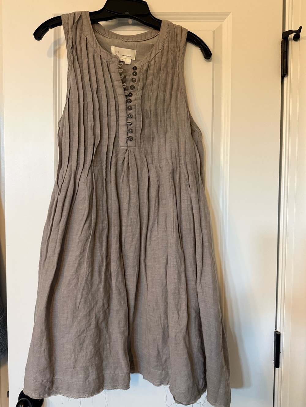 Anthropologie Pin tuck linen tunic dress